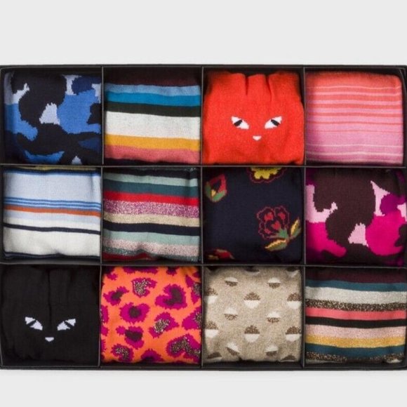 Paul Smith Socks Large Gift Box Set of 12 Womens Socks 100% Authentic - Picture 1 of 4